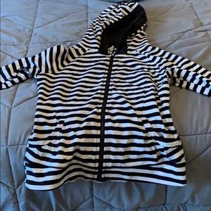 White and black striped Lululemon SCUBA hoodie